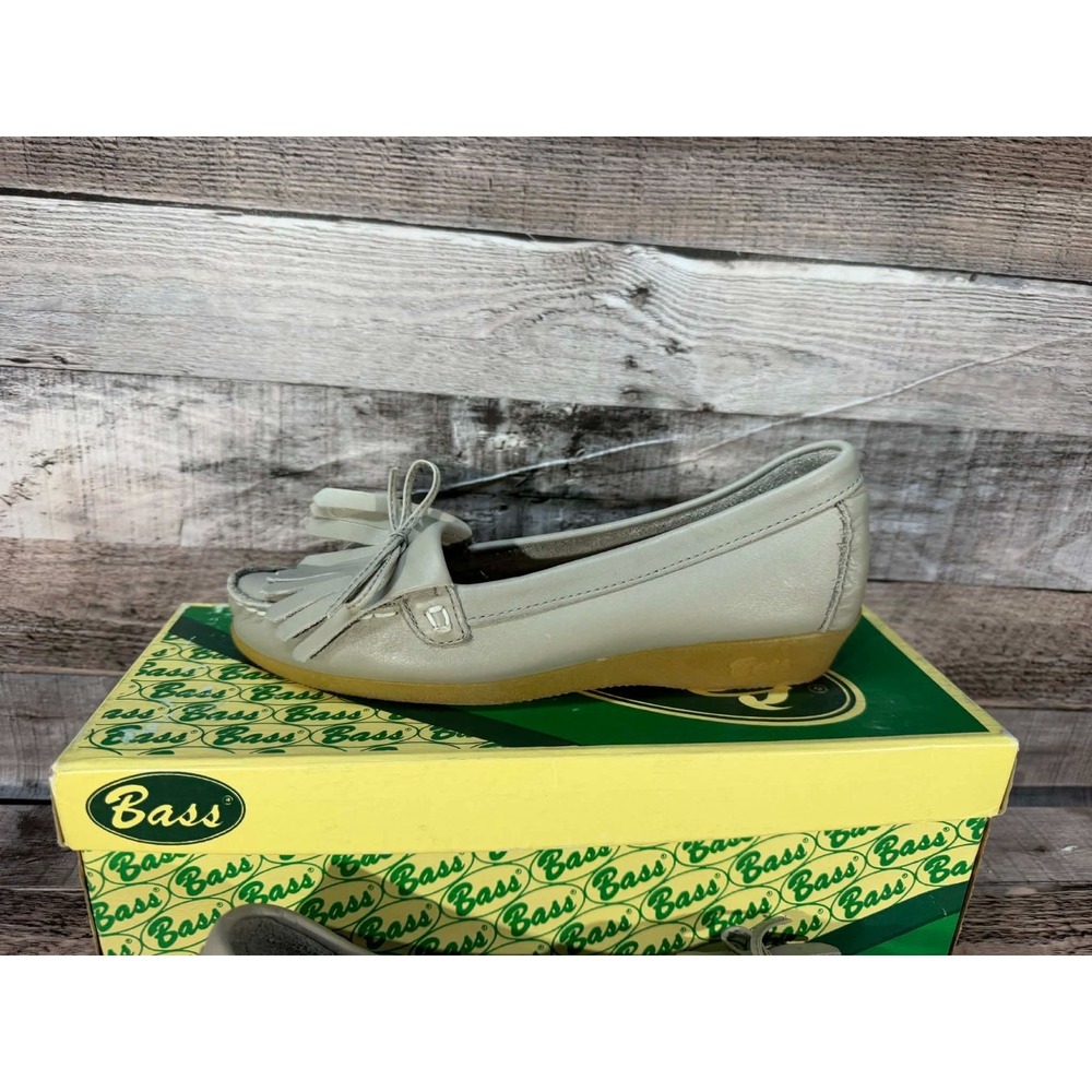 Vintage Bass Leather Tassel Loafers Shoes Women Gray Silver Size 5.5 - Picture 4 of 15